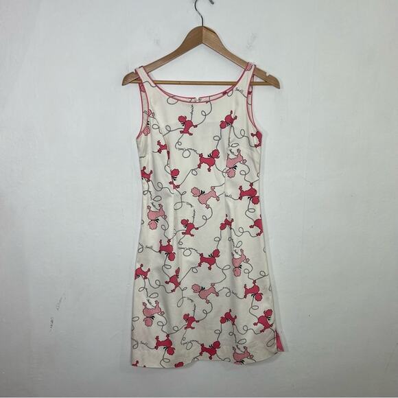 Vintage Becky + Max Pink White Poodle Dog Dress Size 4 - Picture 2 of 13